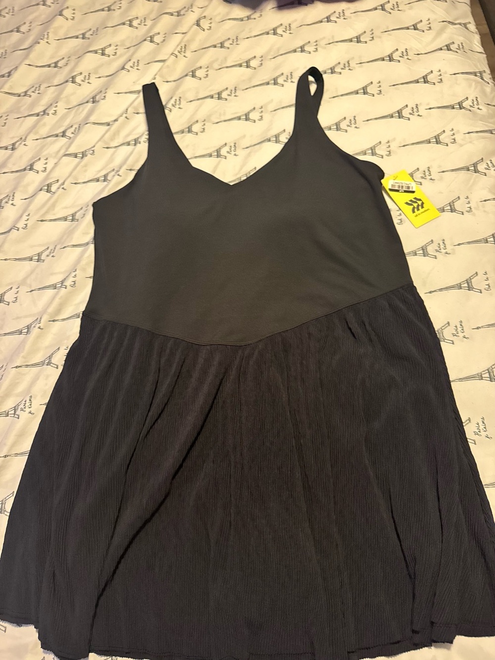 all in motion Black Sleeveless V-Neck Mini Dress